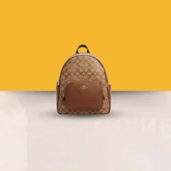 Court Backpack In Signature Canvas With Dust Bag (Camel-279)