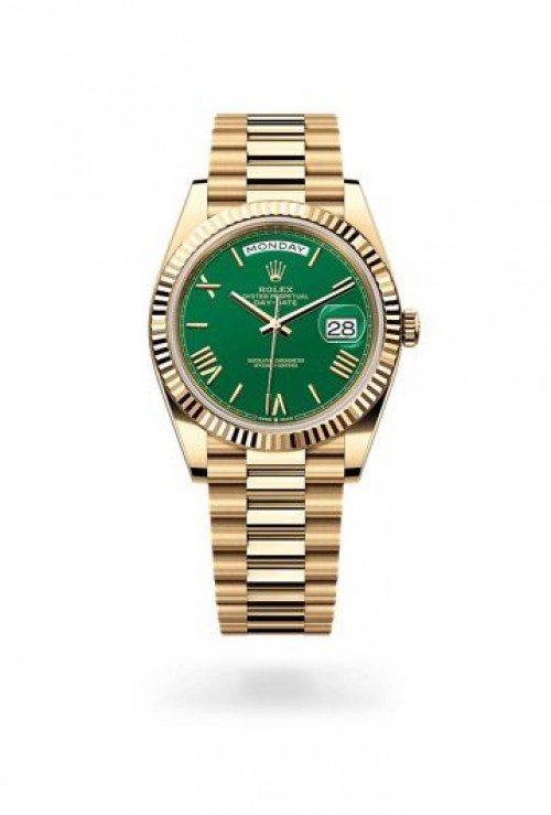 SEMI ETA Role_x Day Date Gold Green Dial
