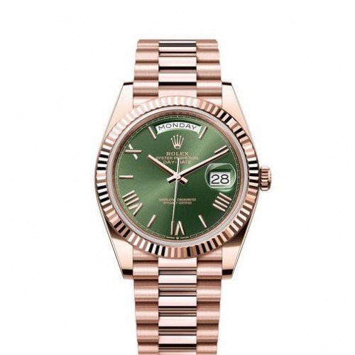 SEMI ETA Role_x Day Date Rose Gold Olive Green Dial