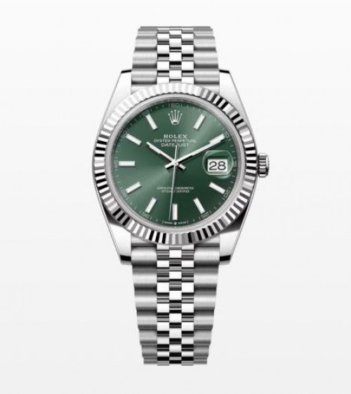 Semi ETA Role_x Date Just 41 Silver Mint Green Dial