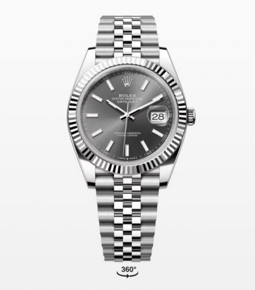 Semi ETA Role_x Date Just 41 Silver Grey Dial