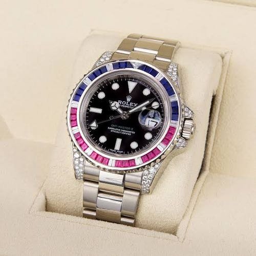 YZ Role_x GMT Master II Silver Diamond
