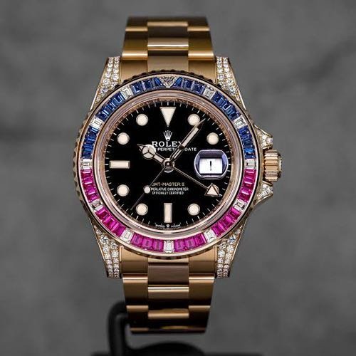 YZ Role_x GMT Master II Rose Gold Diamond