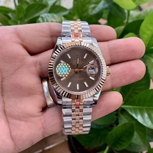 ZR Role_x Date Just 41 Silver Rose Gold Brown dial