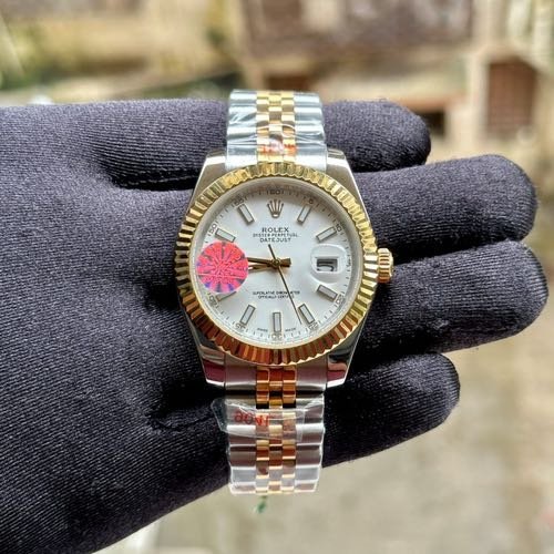 ZR Role_x Date Just 41 Silver Gold White Dial