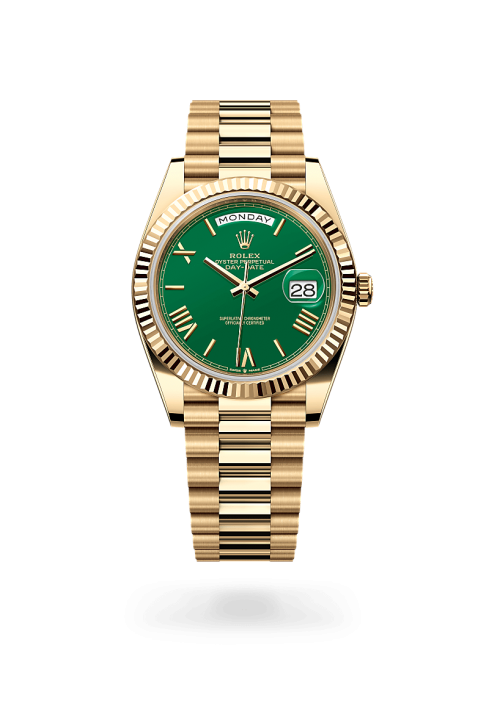 ZR ROLE_X OYSTER PERPETUAL DAY DATE  GOLD GREEN DIAL