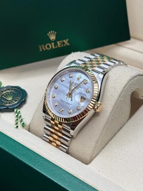 AAA Role_x Oyster perpetual Date just Automatic TT Gold WHITE DIAMOND MARBLE