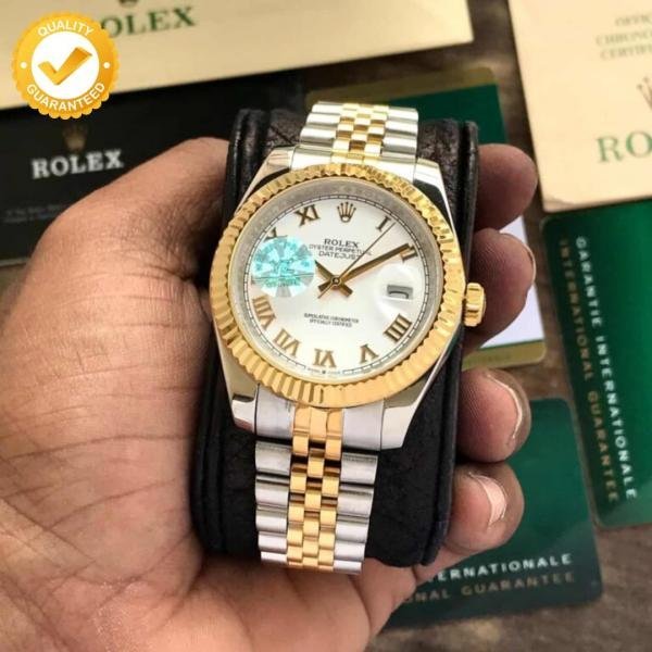 AAA Role_x Oyster perpetual Date just Automatic TT Gold WHITE ROMAN