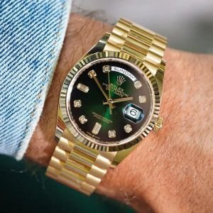 ROLE X DAY DATE GOLD GREEN SHADED DIAMOND AUTOMATIC HEAVY