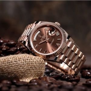 AAA ROLE_X DAY DATE ROSE CHOCOLATE ROMAN AUTOMATIC HEAVY
